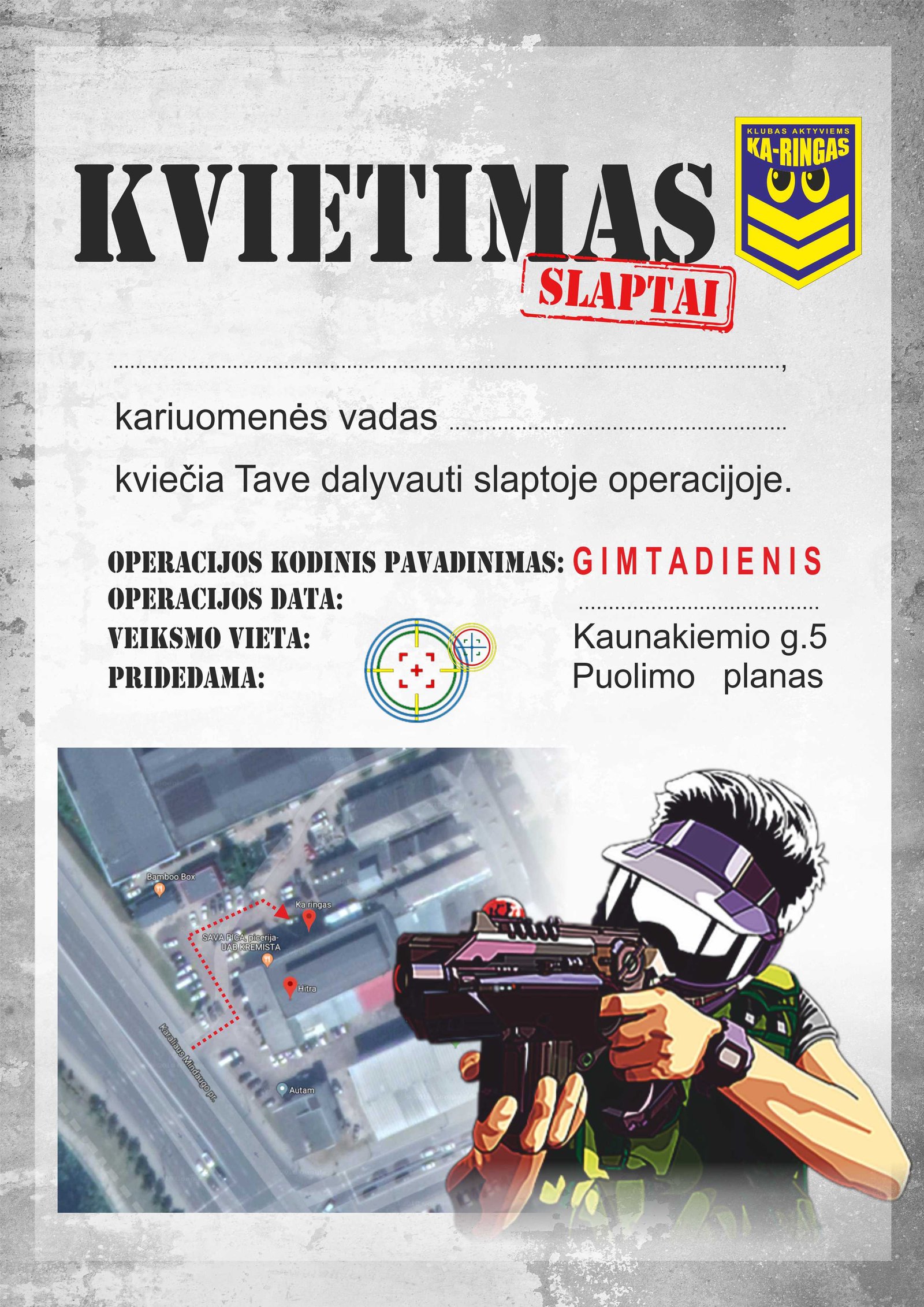 Gimtadienio kvietimo šablonas – KA-ringas